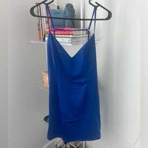 Royal blue mini dress open back